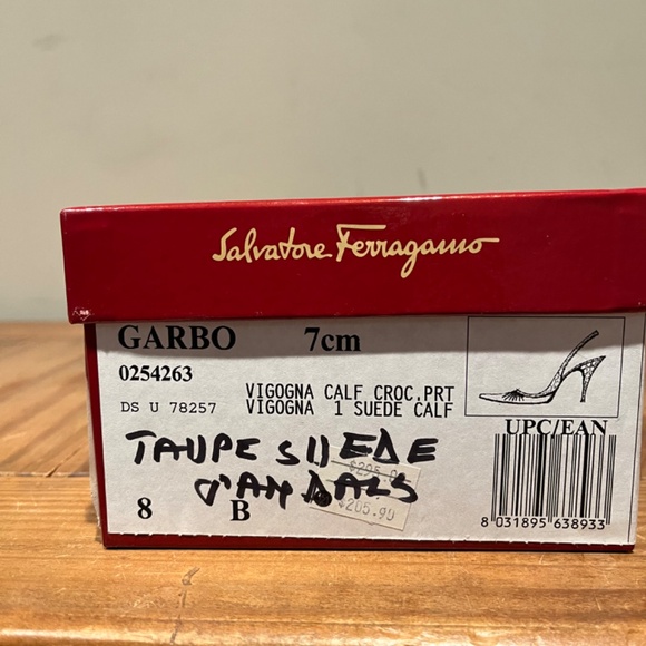 Salvatore Ferragamo Tan Slingback Heels - Picture 8 of 8